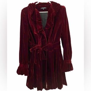 Vintage Burgundy Velvet Mario Serrani Jacket Size 14